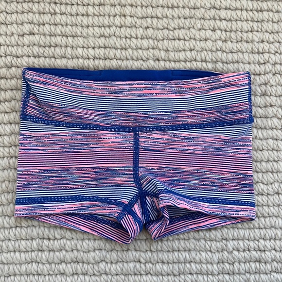 Ivivva Pink and Blue Striped Kids Shorts - Picture 1 of 6